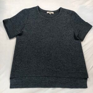 Madewell Womens Gray Wool Blend Short Sleeve Knit Sweater C0348 Size S